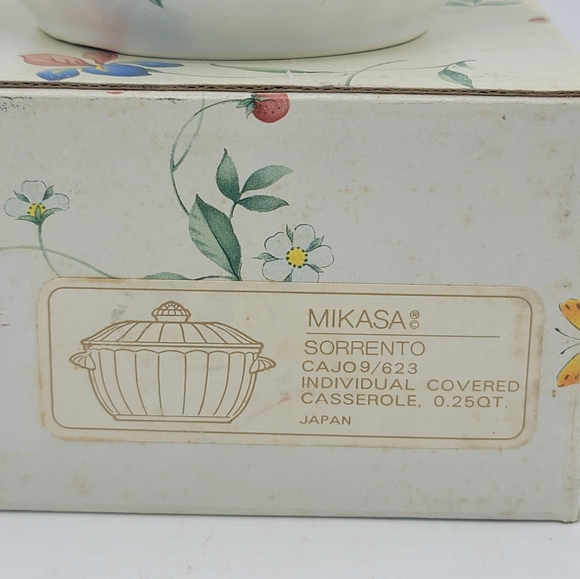 Mikasa Maxima Sorrento Individual Casserole with Lid Original Box Vintage Japan - Picture 12 of 13